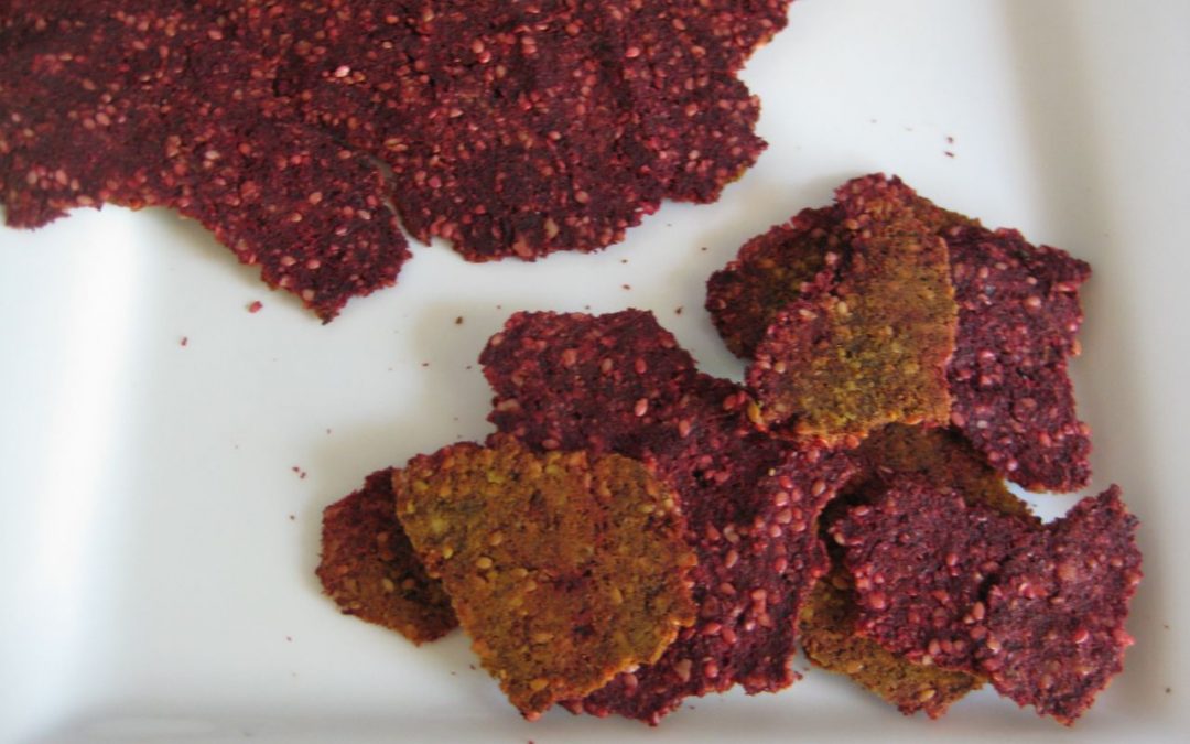 homemade vegetable crackers made from juice pulp
